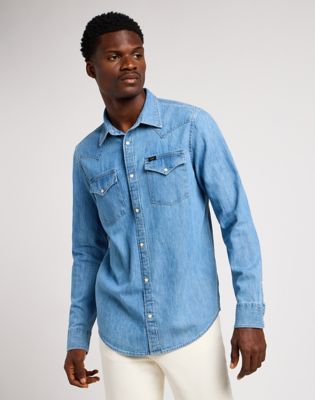 Regular Western Shirt in Shasta Blue