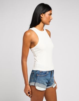 Ribbed Tank in Ecru alternative view 3