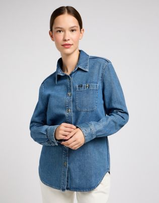 womens denim shirt: Women's Tops & Dressy Tops