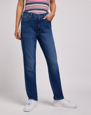 Lee Comfort Waistband Straight Leg Denim Jeans Women's 34x29 Dark Blue High  Rise
