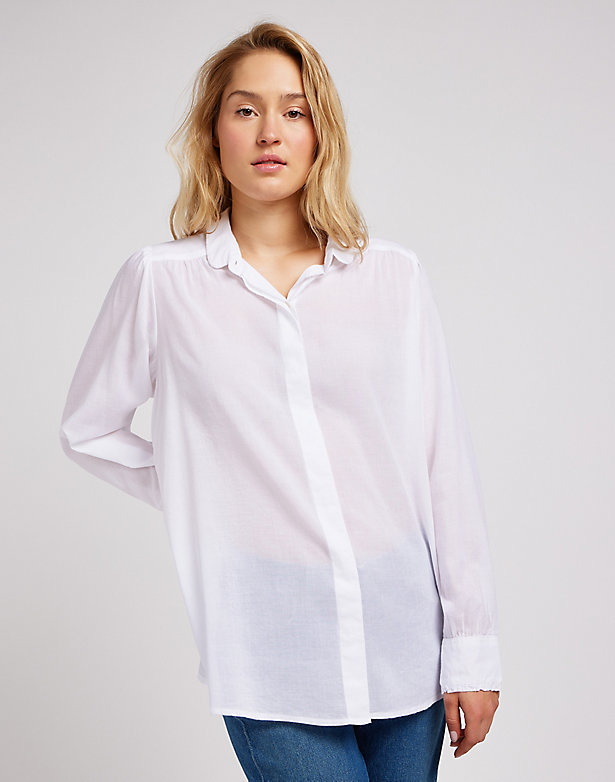 Shirred Blouse in Bright White