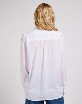 Shirred Blouse in Bright White alternative view