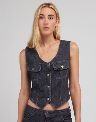 Womens hot sale demin vest