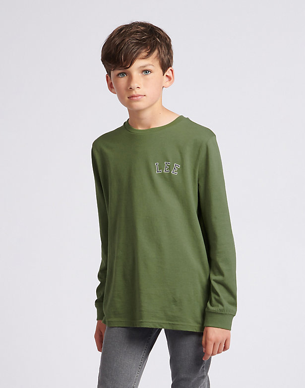 Lee Jeans Long Sleeve Tee in Four Leaf Clover