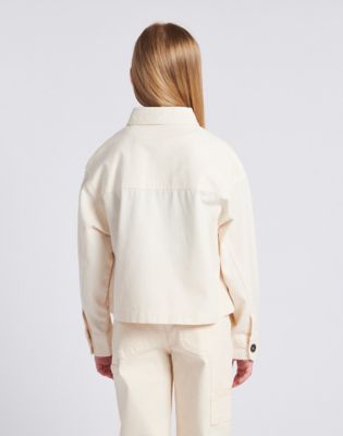 Twill Service Overshirt in Pearled Ivory alternative view