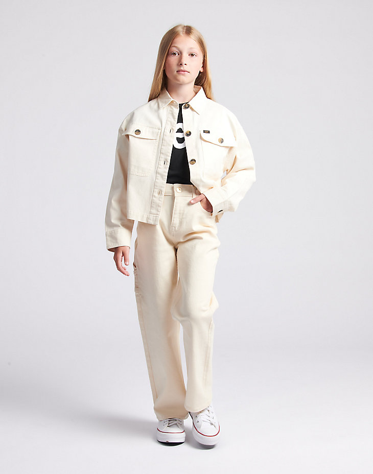Twill Service Overshirt in Pearled Ivory alternative view 3