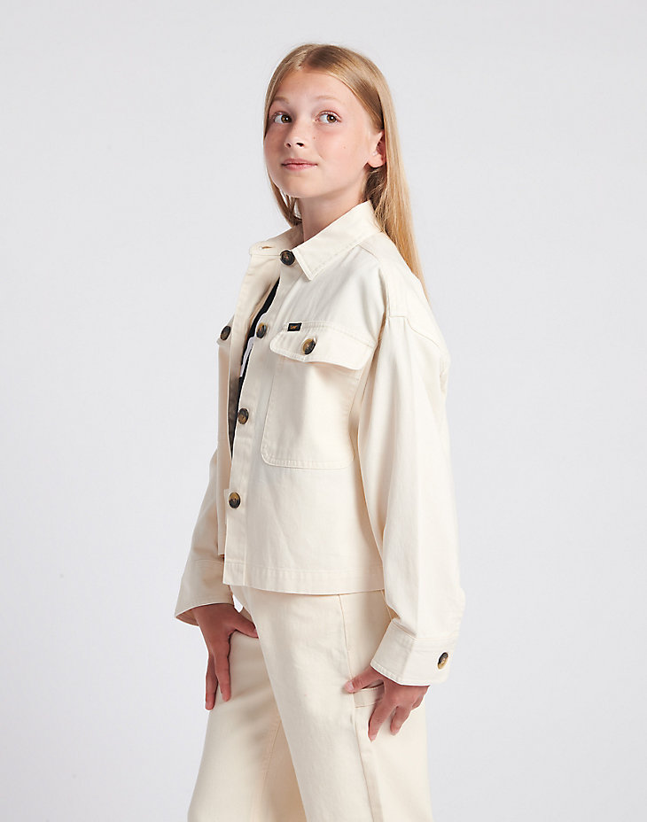 Twill Service Overshirt in Pearled Ivory alternative view 4
