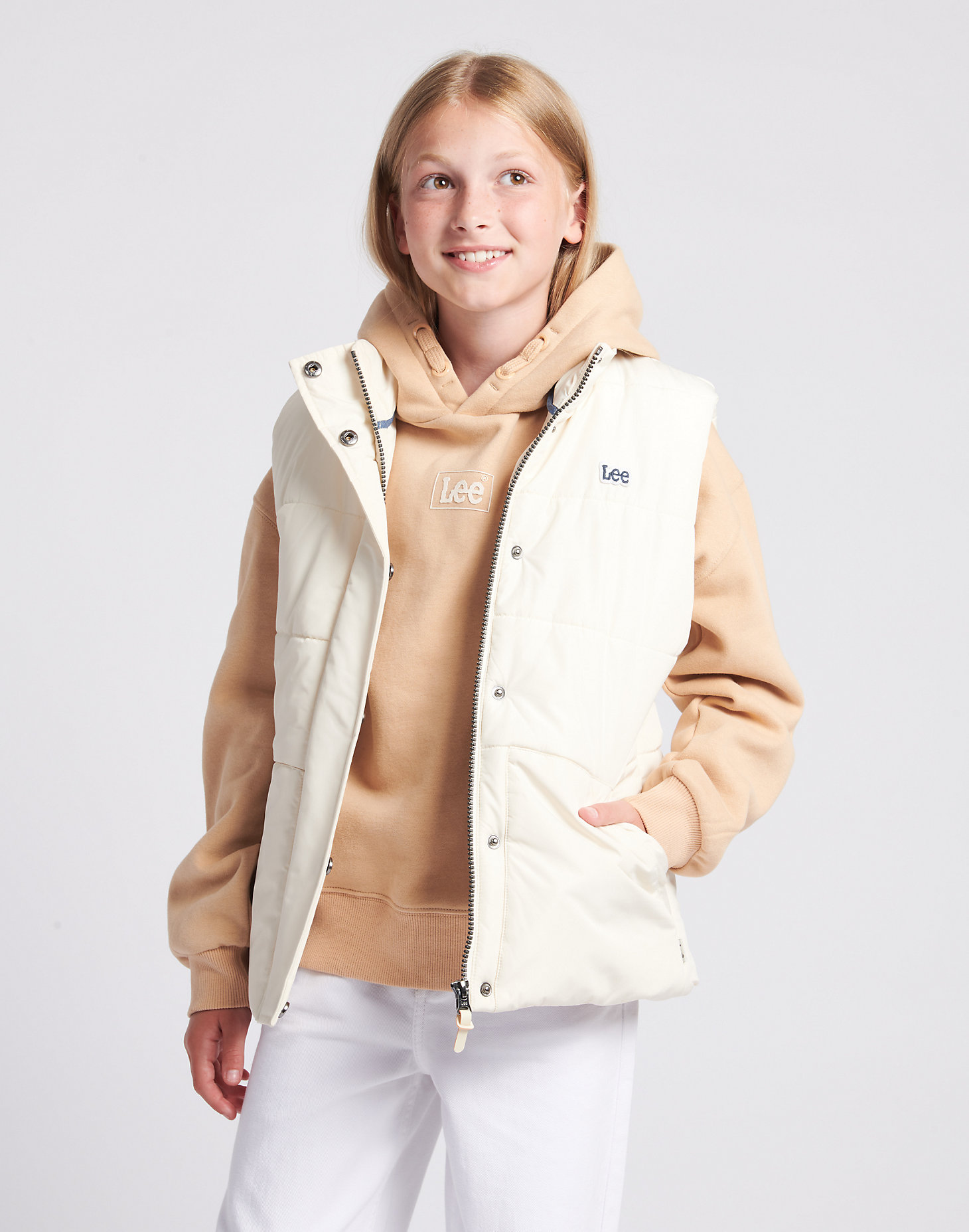 Gilet Puffer in Pearled Ivory alternative view 1