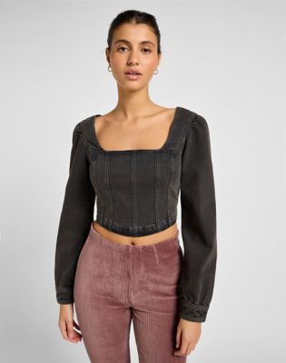 Denim Corset in Always Dark
