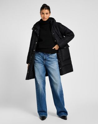 Long Puffer Jacket in Unionall Black alternative view 2