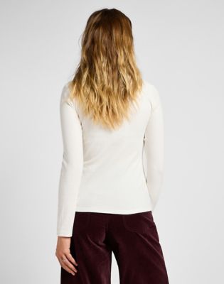 Lee Ribbed Long Sleeve Striped Tee Ecru Taille S
