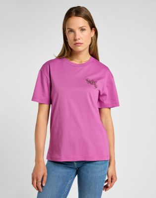 Short Sleeve Relaxed Graphic Tee in Lotus