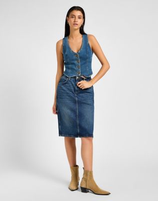 Denim midi skirt lee best sale