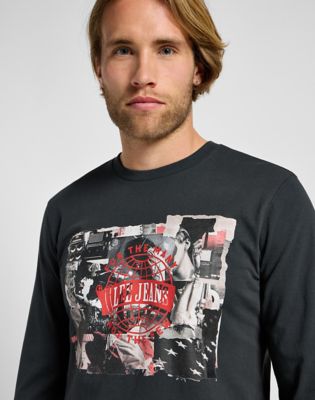 Long Sleeve Utility Artist Tee in Washed Black alternative view 4