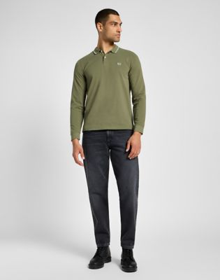 Long Sleeve Pique Polo in Mercantile Green alternative view 2