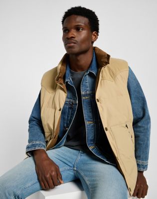 Reversible Western Puffer Jacket in Sand alternative view 5