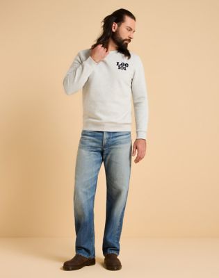 Lee 101 Sweatshirt Sharp Grey Mele Taille XXL