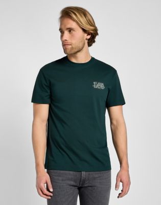 Short Sleeve Relaxed Logo Tee in Gunmetal