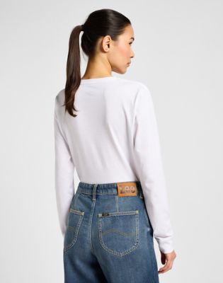Long Sleeve Regular Twin Pack Tees in White & Black alternative view