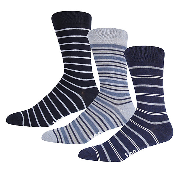 3-Pack Socks in Emperor Navy Striped