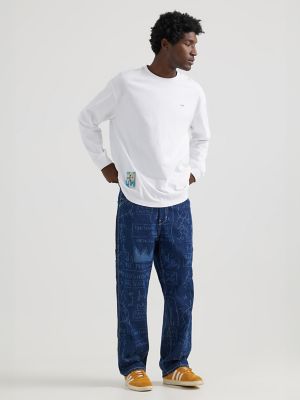 Men's Lee® x Basquiat™ Printed Wide Leg Carpenter Jean in Dark Shade