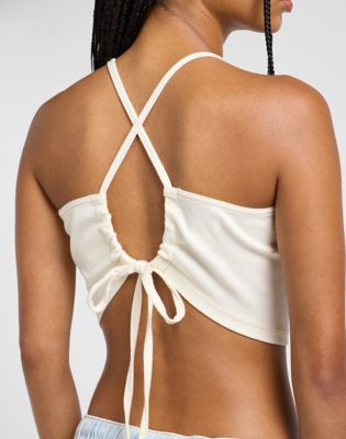 Backless Halter Top in Ecru Herringbone alternative view 4