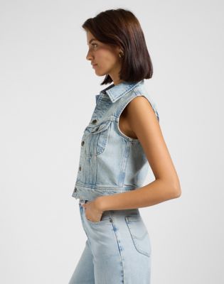 Cropped Rider Vest in Hint Of Rain alternative view 4