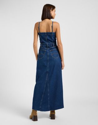 Maxi Denim Dress in Dark Fusion alternative view 2