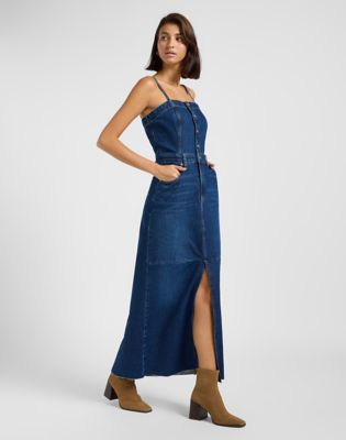 Maxi Denim Dress in Dark Fusion alternative view 4