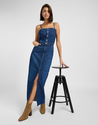 Maxi Denim Dress in Dark Fusion alternative view 4