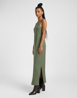 Rib Tank Dress in Olive Heather alternative view