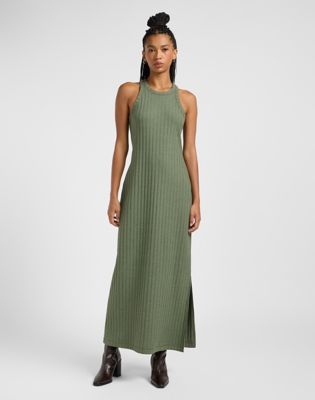 Rib Tank Dress in Olive Heather alternative view 4