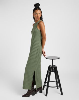 Rib Tank Dress in Olive Heather alternative view 5