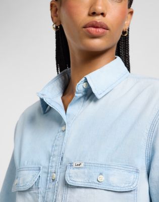 Chambray Utility Shirt in Endless Light alternative view 4