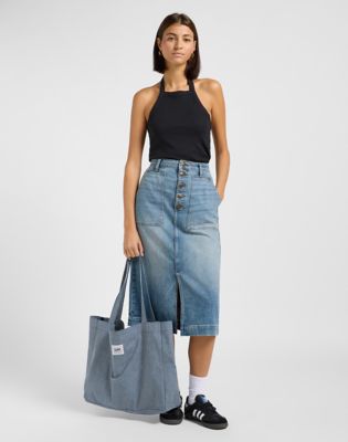 Patch Pocket Midi Skirt in Touch The Sky alternative view 3