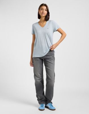 V Neck Tee in Concrete Gray alternative view 2