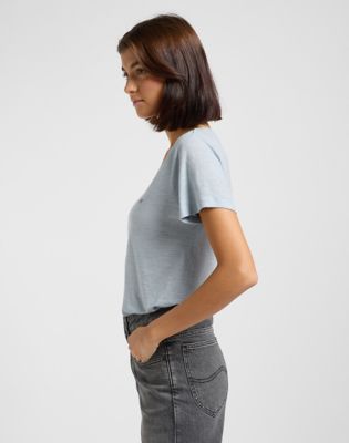 V Neck Tee in Concrete Gray alternative view 3