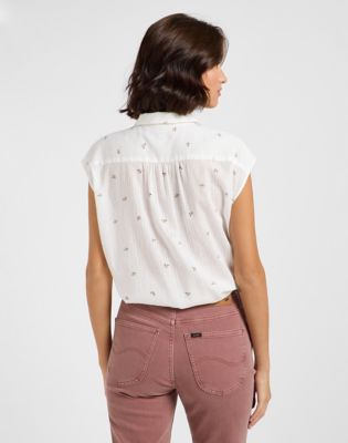 Cap Sleeve Shirt in Grove Floral alternative view