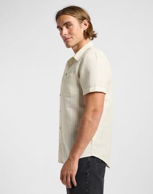 Short Sleeve Leesure Shirt in Pioneer Ecru alternative view 3