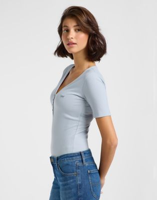 Short Sleeve Henley Tee in Concrete Gray alternative view