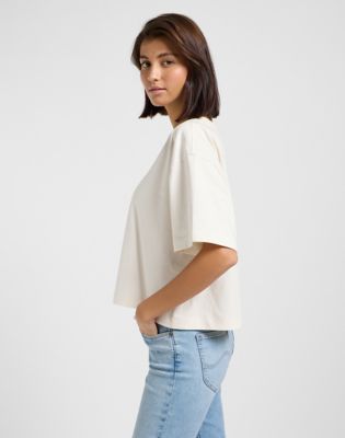 Cropped Boxy Tee in Ecru alternative view 3