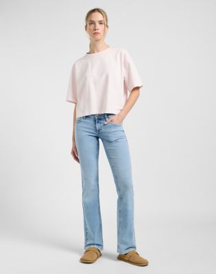Cropped Boxy Tee in Frost Pink alternative view 2