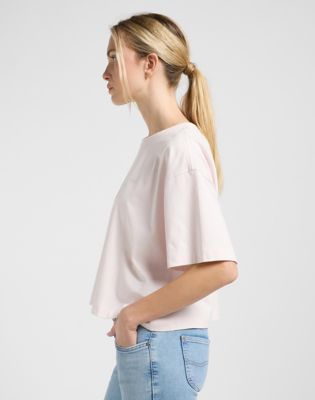 Cropped Boxy Tee in Frost Pink alternative view 3