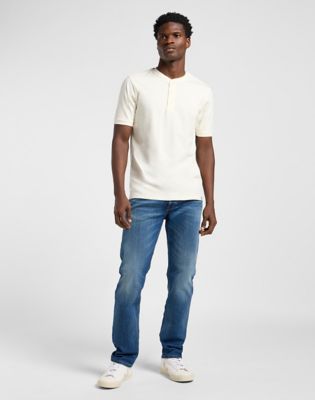 Short Sleeve Henley Tee in Ecru alternative view 2