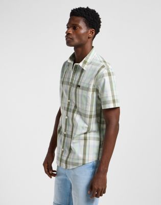 Short Sleeve Button Down Shirt in Concrete Sage alternative view 3