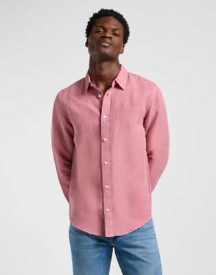 Patch Shirt in Garment Dye Mauve