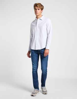 Patch Shirt in Shy Blue Bright White alternative view 2
