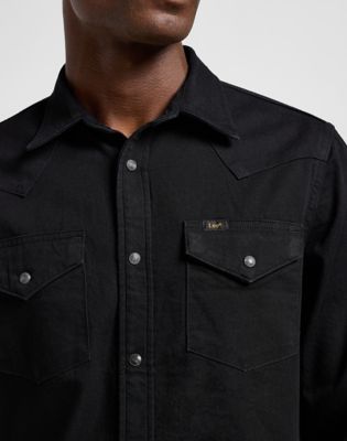 Regular Western Shirt in Black alternative view 4