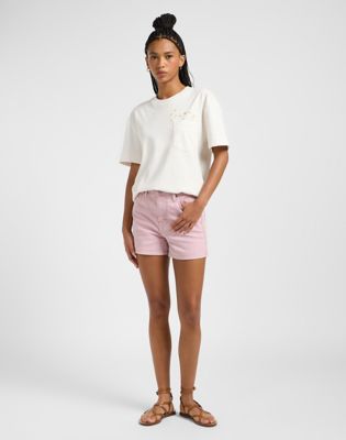 Embroidery Pocket Tee in Ecru alternative view 3