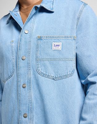 Loose Workwear Overshirt in Skyline Wash alternative view 6